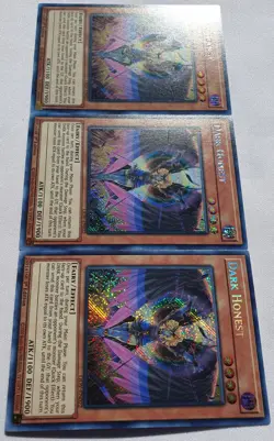 Yugioh 3x Dark Honest LIOV-EN022 Secret Rare 1st Edition Near Mint Playset - Image 3