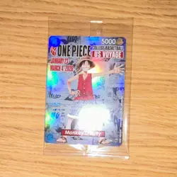 Bandai Namco One Piece CCG Monkey D. Luffy US Voyage Promo Full Art Holo Card - Image 1