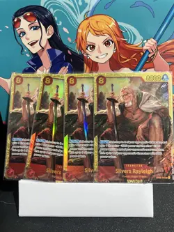 4x Silvers Rayleigh OP08-118 SEC - One Piece TCG -English - NM - Image 1