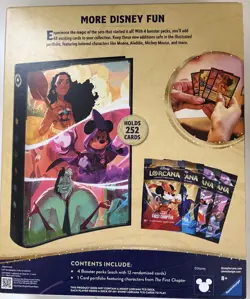 The First Chapter Disney Lorcana Card Portfolio Album 252 Capacity + 4 Packs - Image 2