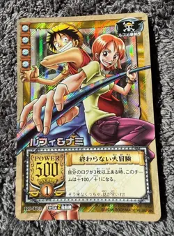 One Piece Card Luffy & Nami BP-T03 Hyper Battle Carddass Japanese - Image 1
