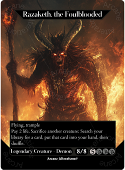 Razaketh, the Foulblooded - Full Art Altered Art Custom Proxy Cards - Image 1