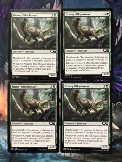 Ornery Dilophosaur X 4 - Core Set 2021 - Magic the Gathering MTG - Image 1