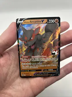 090/195 Hisuian Arcanine V Prize Pack Series Stamped Play Pokemon TCG Silver - Image 3
