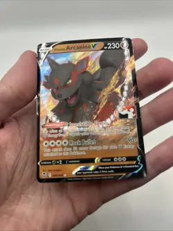 090/195 Hisuian Arcanine V Prize Pack Series Stamped Play Pokemon TCG Silver - Image 4