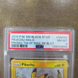 POKEMON TEAM UP SM BLACK STAR PROMO PIKACHU #SM162 HOLO PSA 8 NM-MT #138044646 - Image 2