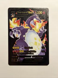 Charizard VMAX SV107/SV122 Black Gold Foil Pokemon Card FanArt - Image 1