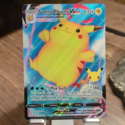 Pokemon Surfing Pikachu VMAX Celebrations Holo 009/025 HP310 2021 English - Image 1