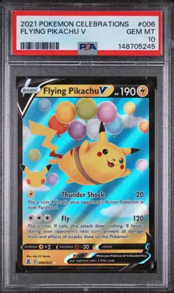 2021 POKEMON CELEBRATIONS #006 FLYING PIKACHU V PSA 10 - Image 1