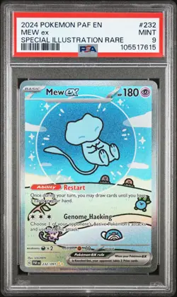 Mew EX 232/091 Special Illustration Rare Paf En-paldean Fates Pokemon PSA 9 - Image 1