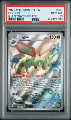2025 Pokemon Pfl En-Phantasmal Flames #101 Flygon Illustration Rare PSA 10 - Image 1