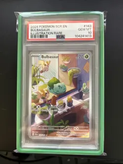 2024 Pokemon Stellar Crown Bulbasaur 143/142 Illustration Rare PSA 10 - Image 1