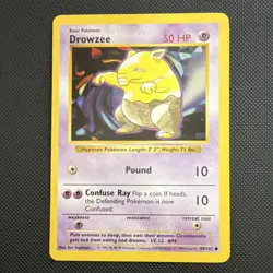 Pokemon Drowzee 49/102 Base Set Shadowless Common Basic Psychic 50HP - Image 1