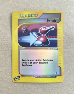 2002 Pokemon Expedition Switch Trainer Reverse Holo Card 157/165 - Image 1