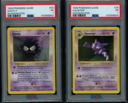 PSA 1 Gastly & Haunter shadowless Sequential Set #29/50 1999 Pokemon WoTC PR - Image 1
