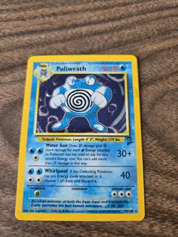 Pokemon Poliwrath Holo Rare Base Set 2 015/130 Stage 2 90 HP Water Gun Card - Image 1