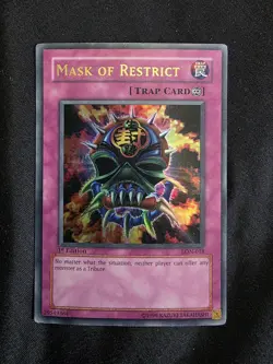 Yu-Gi-Oh Mask of Restrict LON-018 Ultra Rare 1st Edition - Image 1