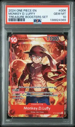 2024 One Piece Promo Monkey D Luffy PSA 10 Treasure Boosters Set #006 - Image 2