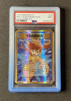 Misty's Determination Trainer FA 108/108 XY Evolutions 2016 Pokemon Card PSA 9 - Image 1