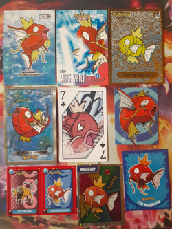 Magikarp Fan Art Bundle of 9 Cards + Stickers NOT Official Pokemon PL-NM - Image 1