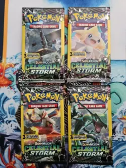 Pokemon Sun & Moon Celestial Storm Steam Siege 3 Card Mini Booster Packs Lot - Image 1