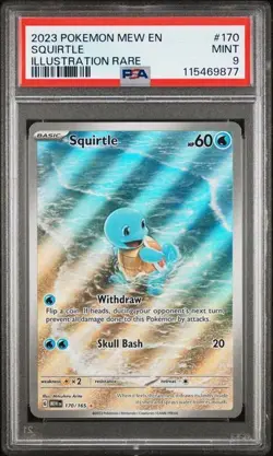 PSA 9 2023 POKEMON MEW EN-151 ILLUSTRATION RARE #170 SQUIRTLE - Image 1
