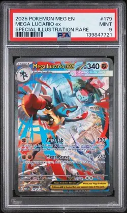 PSA 9 2025 POKEMON MEGA EVOLUTION #179 LUCARIO ex SPECIAL ILLUSTRATION RARE - Image 1