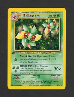 2000 Pokemon Neo Genesis Bellossom Holo 1st Edition 3/111 NM/M Vintage WOTC - Image 1