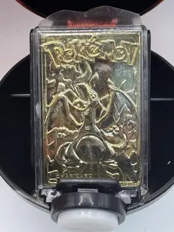 23K Gold Plated CHARIZARD Trading Card 1999 Burger King Pokemon Ball Red In Box - Image 5