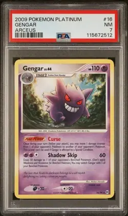 🔥 2009 Pokemon Platinum Arceus Gengar Holo #16 PSA 7 - Image 1
