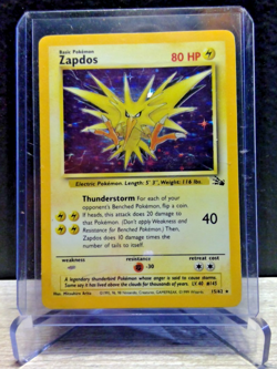 Pokemon TCG Zapdos 30/62 Fossil Set Holo Rare WOTC 1999 LP - Image 1