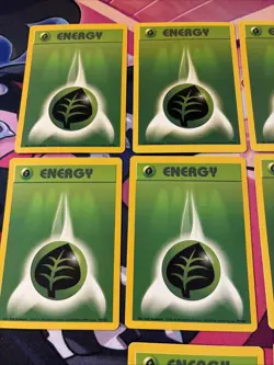 Vintage Grass Energy 1999 99/102 Base Set Unlimited Common Pokemon Lot of 10 - Image 3