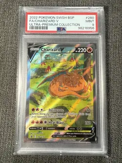 Pokemon Black Star Promo Charizard v SWSH260 - PSA 9 - Image 1