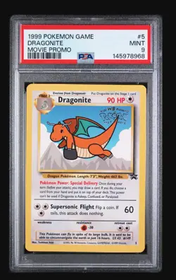 1999 Pokemon Game Movie Dragonite #5 Movie Promo PSA 9 - Image 1