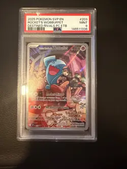 Team Rocket's Wobbuffet SVP 203 Pokemon Center Stamped Promo - PSA 9 MINT #203 - Image 1