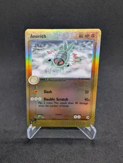 2003 Pokemon EX Sandstorm 28/100 Anorith Reverse Holo MP - Image 1