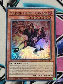 YUGIOH MZMU-EN015 Masked HERO Furnace Super Rare 1ST EDITION - Image 1