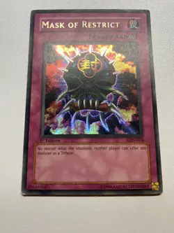 Yugioh Mask Of Restrict 1st Edition Ultra Rare LON-018 HP - Image 1