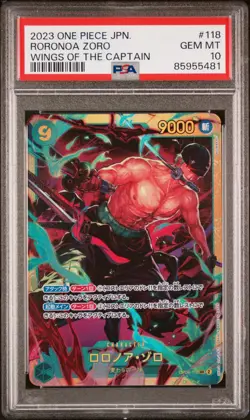 2023 One Piece JPN OP06-118 Roronoa Zoro Wings Of The Captain PSA 10 SEC #118 - Image 1