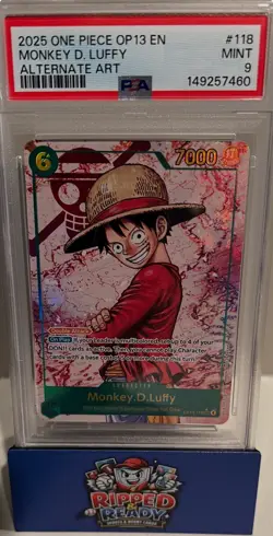 2025 One Piece OP 13 EN Monkey D. Luffy Alternate Art - PSA 9 - Image 1