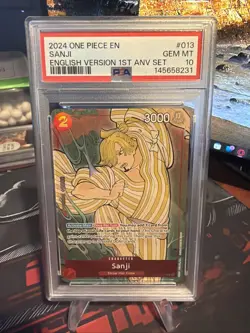 One Piece CCG Sanji OP01-013 1st Anniversary Set PSA 10 - Image 1