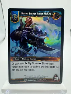 World of Warcraft TCG Throne Foil Hero Master Sniper Simon Mckey - Image 1