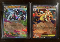 Pokemon TCG Mega Charizard X EX Promo & Mega Charizard Y EX Holo Lot 2 Cards - Image 1