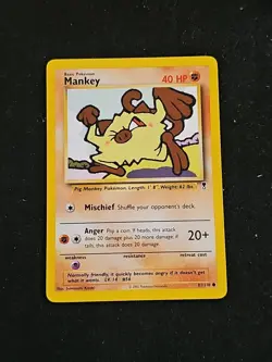 Pokemon TCG Mankey Non-Holo Common Card 81/110 Legendary Collection LP - Image 1