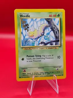Pokemon TCG Weedle Base Set 69/102 Unlimited Common Card WOTC Played LP - Image 1