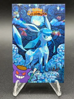 Gengar Glaceon Painting Holo Card - Halloween Database - Pokemon Stained Glass - Image 1