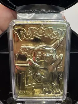 1999 Burger King Pokemon Pikachu 23K Gold Trading Card w/ Original Box - Image 5