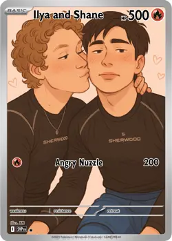 Shane and Ilya Heated Rivalry Custom Pokemon Card Style FANMADE HOLO - Image 1