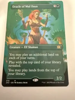 Magic: The Gathering Oracle of Mul Daya Double Masters Rare Borderless Elf Sham… - Image 1