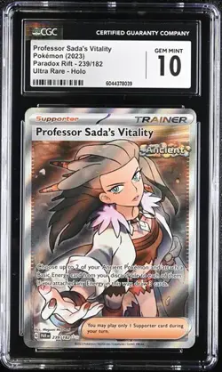 Pokemon English Professor Sada's Vitality 239/182 2023 Paradox Rift CGC 10 - Image 1